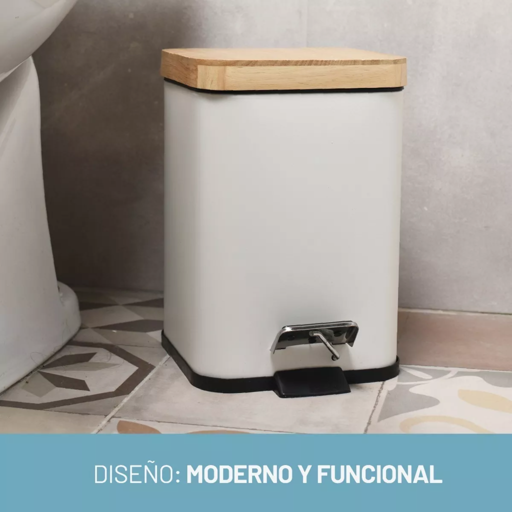 Cesto de basura de madera con tapa hotsell