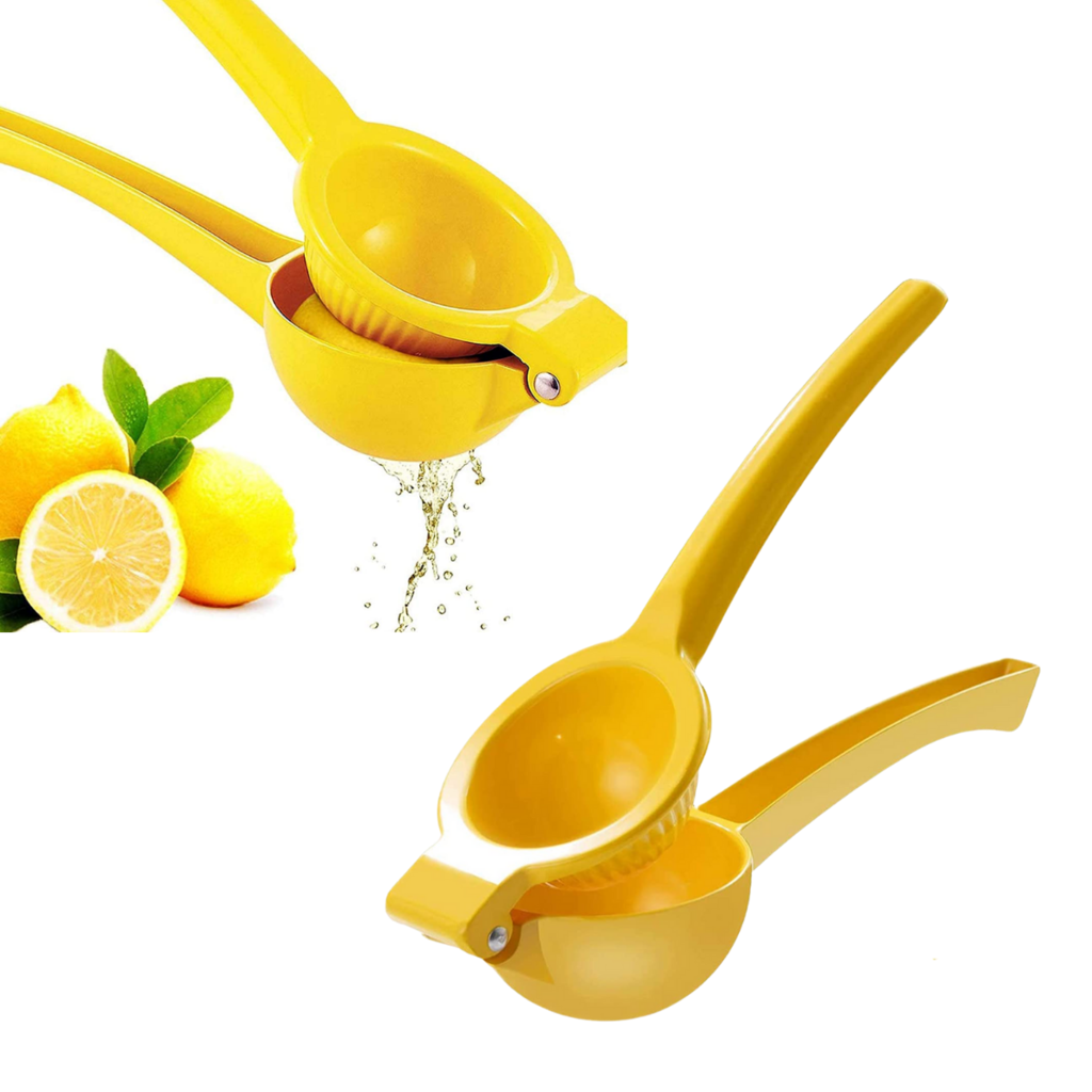 Exprimidor de mano de naranja cítrica, exprimidor manual de prensa de  rotación para limón, lima, pomelo con colador y recipiente, 2 tazas