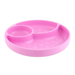 CHICCO PLATO SILICONA CON DIVISIONES ROSA 12M+