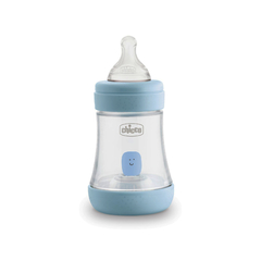 CHICCO MAMADERA PERFECT5 AZUL FLUJO LENTO 0M+ 150 ML