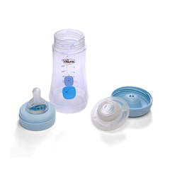 CHICCO MAMADERA PERFECT5 AZUL FLUJO MEDIO 2M+ 240 ML - Childs Especialistas en Bebes