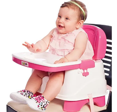 OK BABY SILLA DE COMER BOOSTER ROSA BASE BLANCA OKBB0019 - comprar online