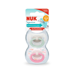 NUK SET DE 2 CHUPETES SIGNATURE ROSA TALLE 1 0-6M 10730637