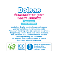 DISPITA BOLSAS CONTENEDORAS PARA LECHE MATERNA X 30 UDS en internet