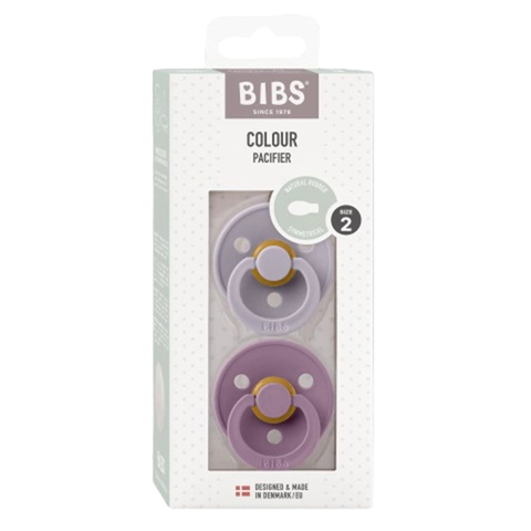 BIBS CHUPETE COLOUR LATEX 6-18 M 2 UDS SYMMETRICAL GREY MAUVE 2221422