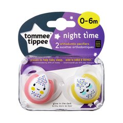 TOMMEE TIPPEE SET DE 2 CHUPETES NIGHT TIME 0-6 M - tienda online