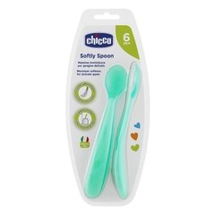 CHICCO CUCHARA EASY MEAL SILICONA AZUL 6M+ X 2