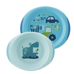 CHICCO SET DE PLATOS 12M+ CELESTE