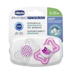 CHICCO CHUPETE PHYSIO LIGHT ROSA 6-16 M X 2 - Childs Especialistas en Bebes