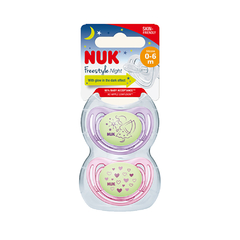 NUK SET DE 2 CHUPETES FREESTYLE NIGHT TALLE 1 0-6M NENA N0730511 en internet