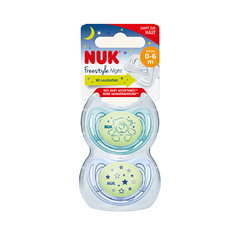 NUK SET DE 2 CHUPETES FREESTYLE NIGHT TALLE 1 0-6M NENE N0730512 en internet