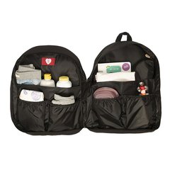 HAPPY LITTLE MOMENTS MOCHILA BRUSELAS NEGRA TIRAS CON DETALLES - Childs Especialistas en Bebes