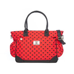 HAPPY LITTLE MOMENTS BOLSO CATA ROJO CORAZONES NEGROS