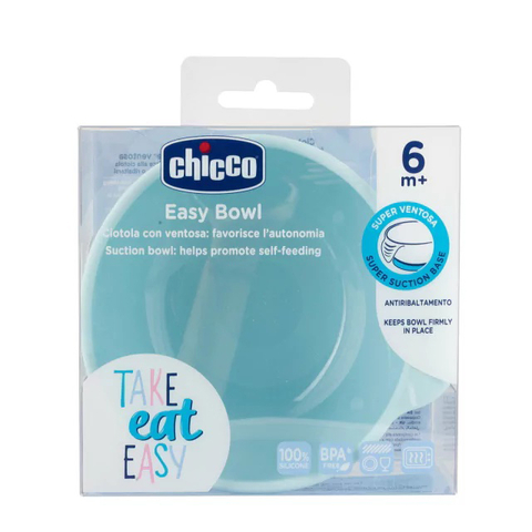 CHICCO BOWL SILICONAS CELESTE +6M