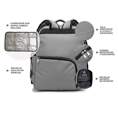 SOUTH PORT MOCHILA MATERNAL PRO CAMBIADOR GRIS MOCH099G - Childs Especialistas en Bebes