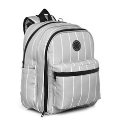 HAPPY LITTLE MOMENTS MOCHILA MONACO GRIS RAYITAS - comprar online