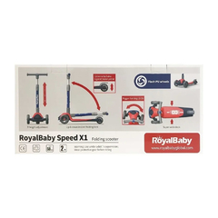 ROYAL BABY MONOPATÍN SCOOTER PLEGABLE AZUL ROJO RB-S1 64010163 - Childs Especialistas en Bebes