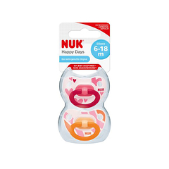 NUK SET DE 2 CHUPETES HAPPY DAYS TALLE 2 6-18 M NENA N0736241