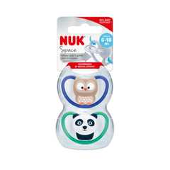 NUK SET DE 2 CHUPETES SPACE TALLE 2 6-18 M OSO / LECHUZA N0736440 - comprar online