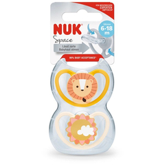 NUK SET DE 2 CHUPETES SPACE TALLE 2 6-18 M LEON / SOL 10736937