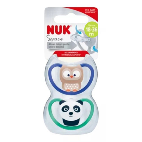 NUK SET DE 2 CHUPETES SPACE TALLE 3 18-36M OSO / BALLENA N0739537