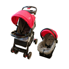 BABYONE TRAVEL SYSTEM SMART GRIS MELANGE Y ROJO