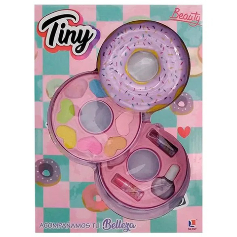 TINY SET DE MAQUILLAJE DONA PASTEL EN CAJA CON SOMBRAS Y ESMALTES 3037 +36M