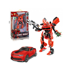 EXPLORER FAN ROBOT TRANSFORMER AUTO CON ARMA ROJO TR06 02 +36M