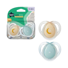 TOMMEE TIPPEE SET DE 2 CHUPETES NIGHT TIME 0-6 M