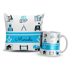 Kit almofada e caneca Arquitetura - comprar online