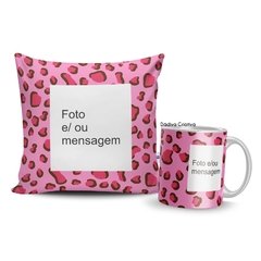 Kit almofada e caneca oncinha rosa - comprar online