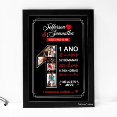 Quadro aniversário namoro / casamento - Dádiva Criativa | Presentes Criativos 