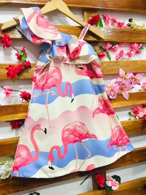 Vestido mae hotsell e filha flamingo
