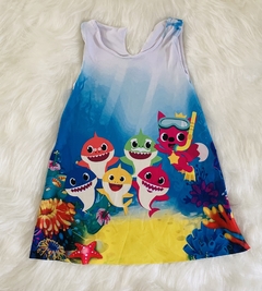 Vestido baby shark trapézio infantil