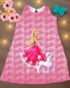Vestido Barbie cachorro trapézio infantil