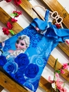 Vestido Frozen azul modelo valentina infantil
