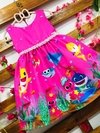 Vestido Baby Shark Pink pérolas infantil