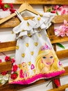Vestido Barbie corações modelo valentina infantil