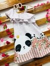 Vestido Panda flores babado infantil