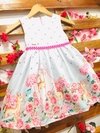 Vestido Bambi flores pérolas infantil