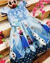 Vestido Frozen, Ana, Elsa e Olaf infantil