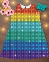 Vestido Fidget Toys colorido trapézio infantil