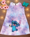 Vestido Lilo Stitch trapézio infantil