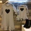 Vestido coração paetê preto mãe e filha - comprar online