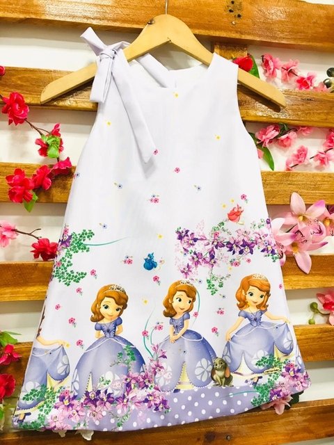 Vestido Princesa Sofia Corações modelo Julia infantil