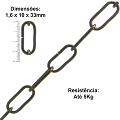 Corrente de Ferro para Lustres, Pendentes e Floreiras - Ouro Velho Craquelado - 5 Metros na internet