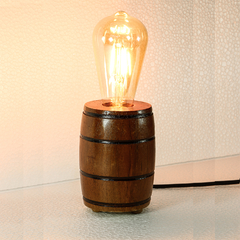Luminária de Mesa em Madeira Maciça - Modelo Barril Imbuia - comprar online