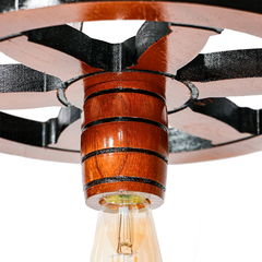 Luminária Pendente Roda de Carroça 33cm - cor Mogno - loja online