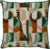 Capa de Almofada em Linho 50x50 - Orgânico Terracota/ Verde c/ Viés