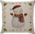Capa de Almofada em Linho Natal Boneco de Neve
